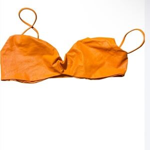 Naked Wardrobe orange faux leather bralette